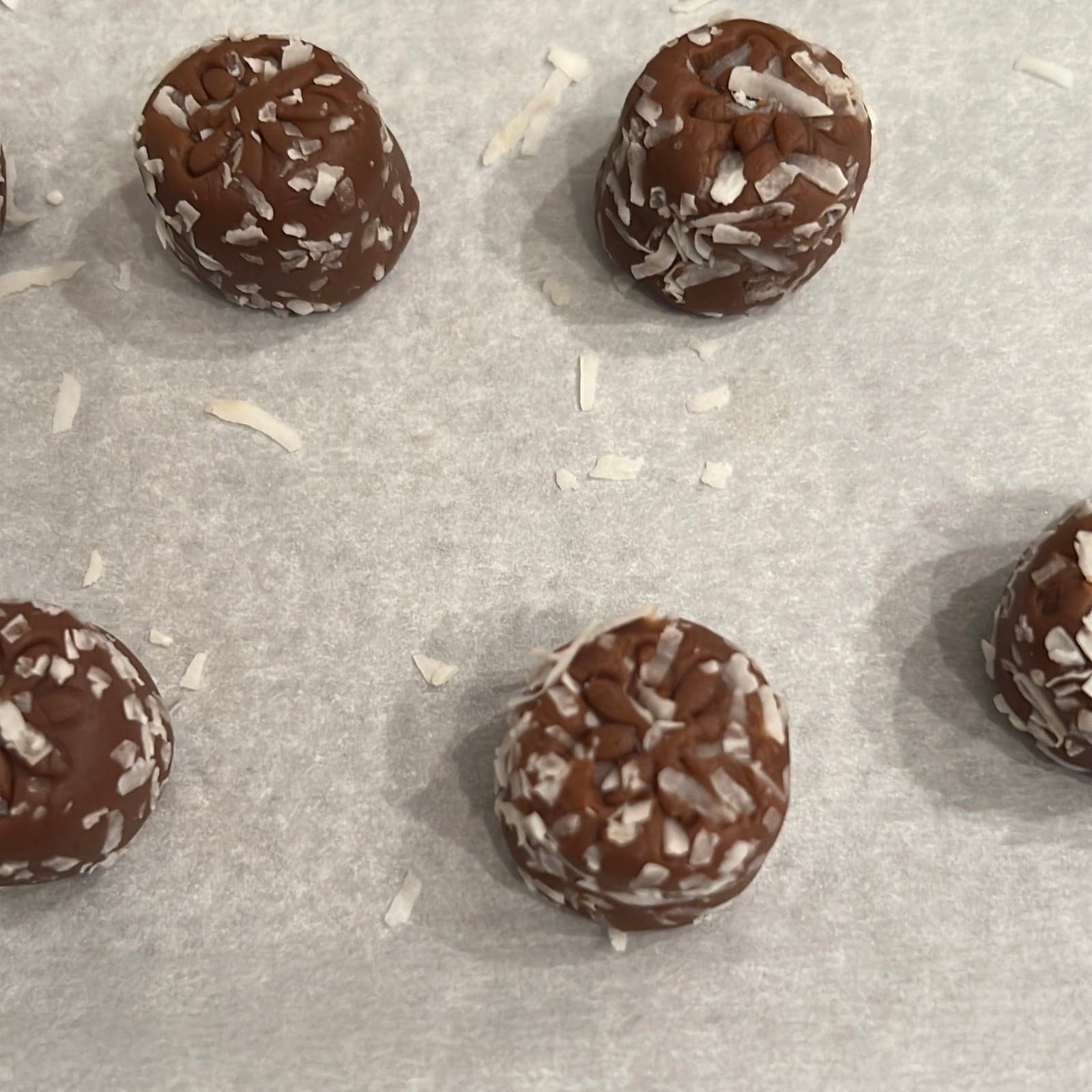 Marzi-Coco, coconut marzipan with a dusky brown color