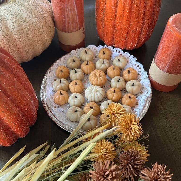 A holiday table set with Marlipan marzipan
