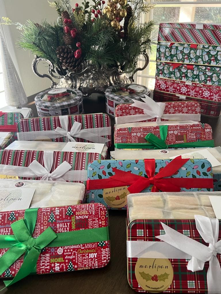 Corporate marzipan boxes packed for the holidays